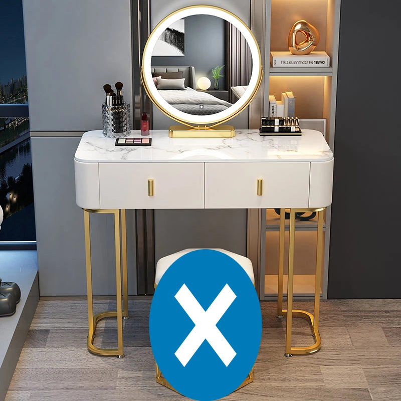 Nordic Modern Minimalist Bedroom Furniture Dresser With LED Mirror Light Luxury Makeup Tables With Drawers Ins vanity desk