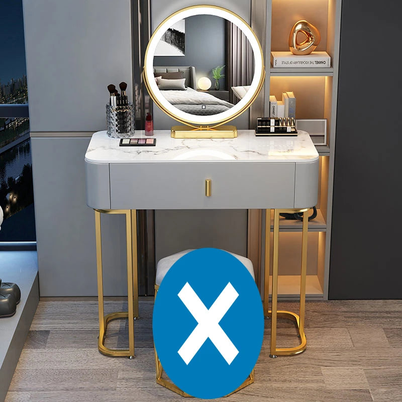 Nordic Modern Minimalist Bedroom Furniture Dresser With LED Mirror Light Luxury Makeup Tables With Drawers Ins vanity desk