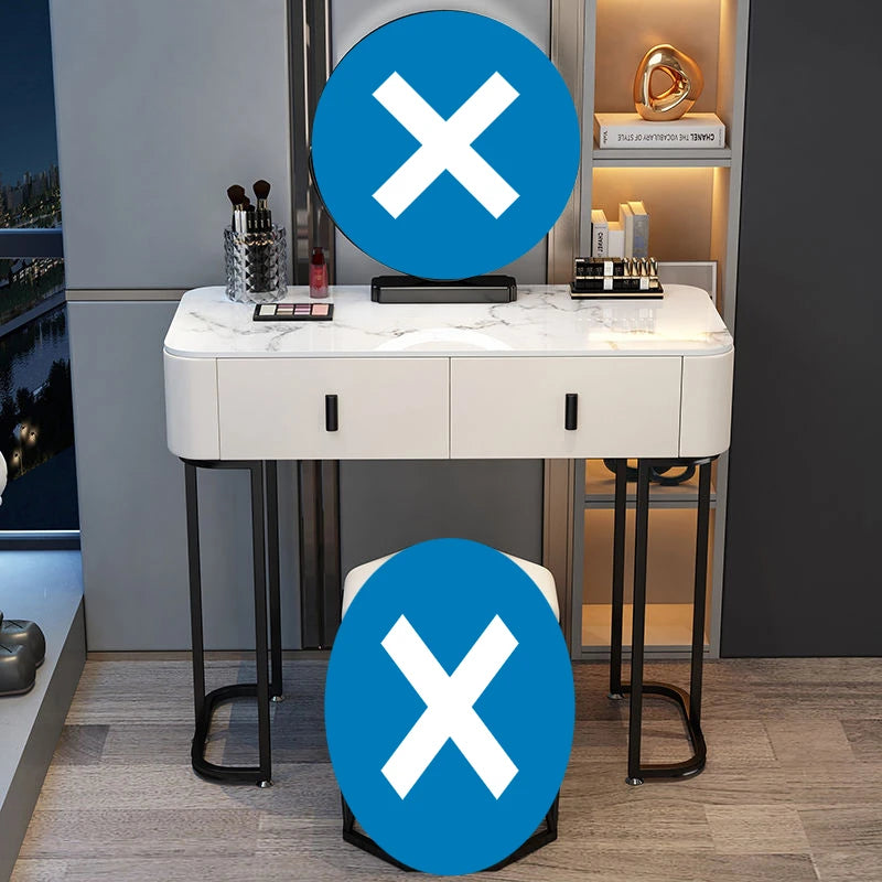 Nordic Modern Minimalist Bedroom Furniture Dresser With LED Mirror Light Luxury Makeup Tables With Drawers Ins vanity desk