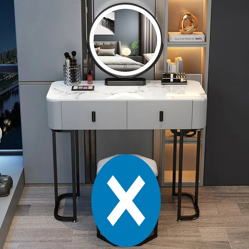 Nordic Modern Minimalist Bedroom Furniture Dresser With LED Mirror Light Luxury Makeup Tables With Drawers Ins vanity desk