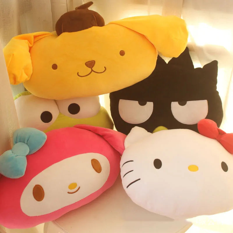 Sanrio Hello Kitty Bad Badtz Maru Keroppi Cute Cartoon Pillow Cushion Warm Hands Dual Purpose Pillow Sofa The Bed Decorate Gift