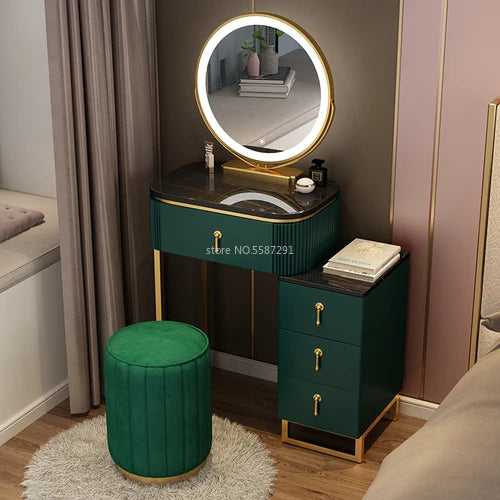 Slate Furniture Makeup Dressing Table with Mirrors Girl Bedroom Bedside Storage Cabinet Integrated Minimalist Makeup Vanity