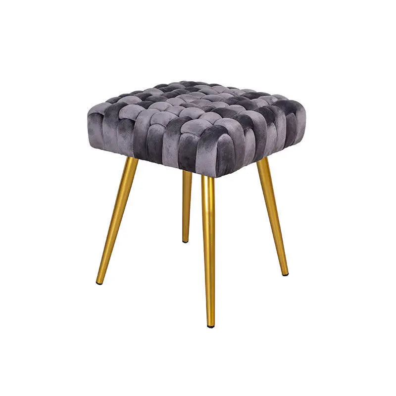 Nordic Creative Vanity Stool Living Room Shoe Changing Low Stool  Makeup Velvet Design Small Ottoman Home Furniture Hand Made