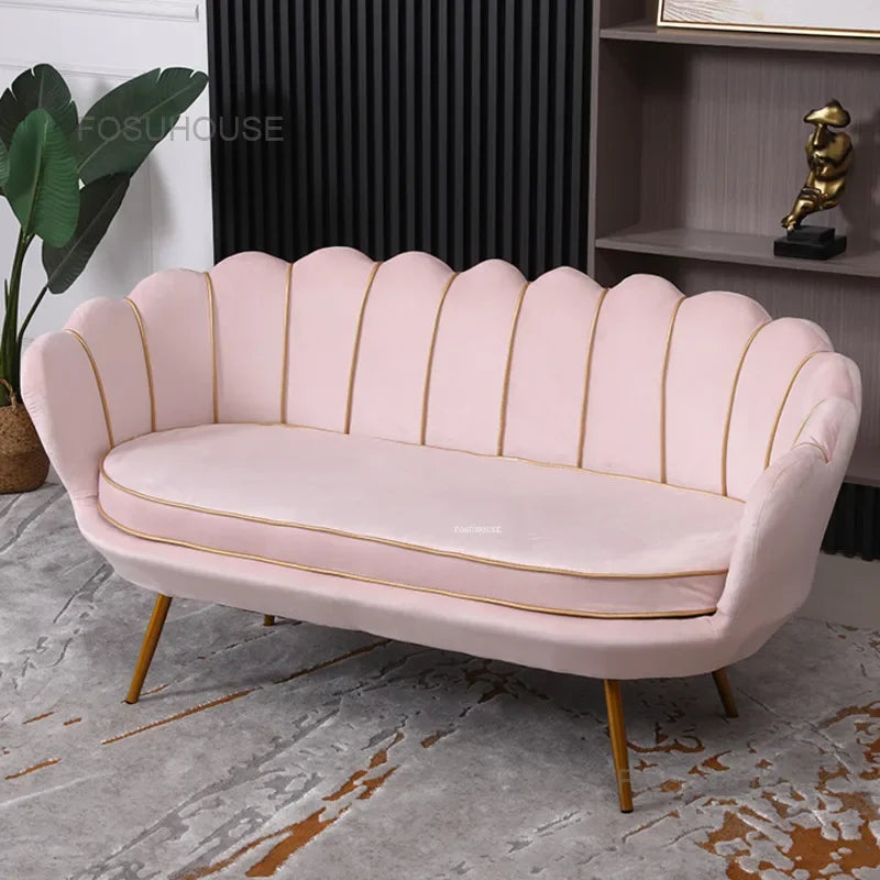 Nordic Flannel Living Room Sofas Beauty Salon Living Room Chair Home Furniture Light Luxury Clothing Cloth Single Sofa Custom