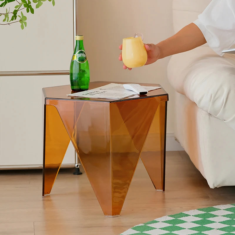 Transparent Acrylic Coffee Tables Living Room Sofa Side Table Creative Nightstands Storage Desk Nordic Furniture Accessories