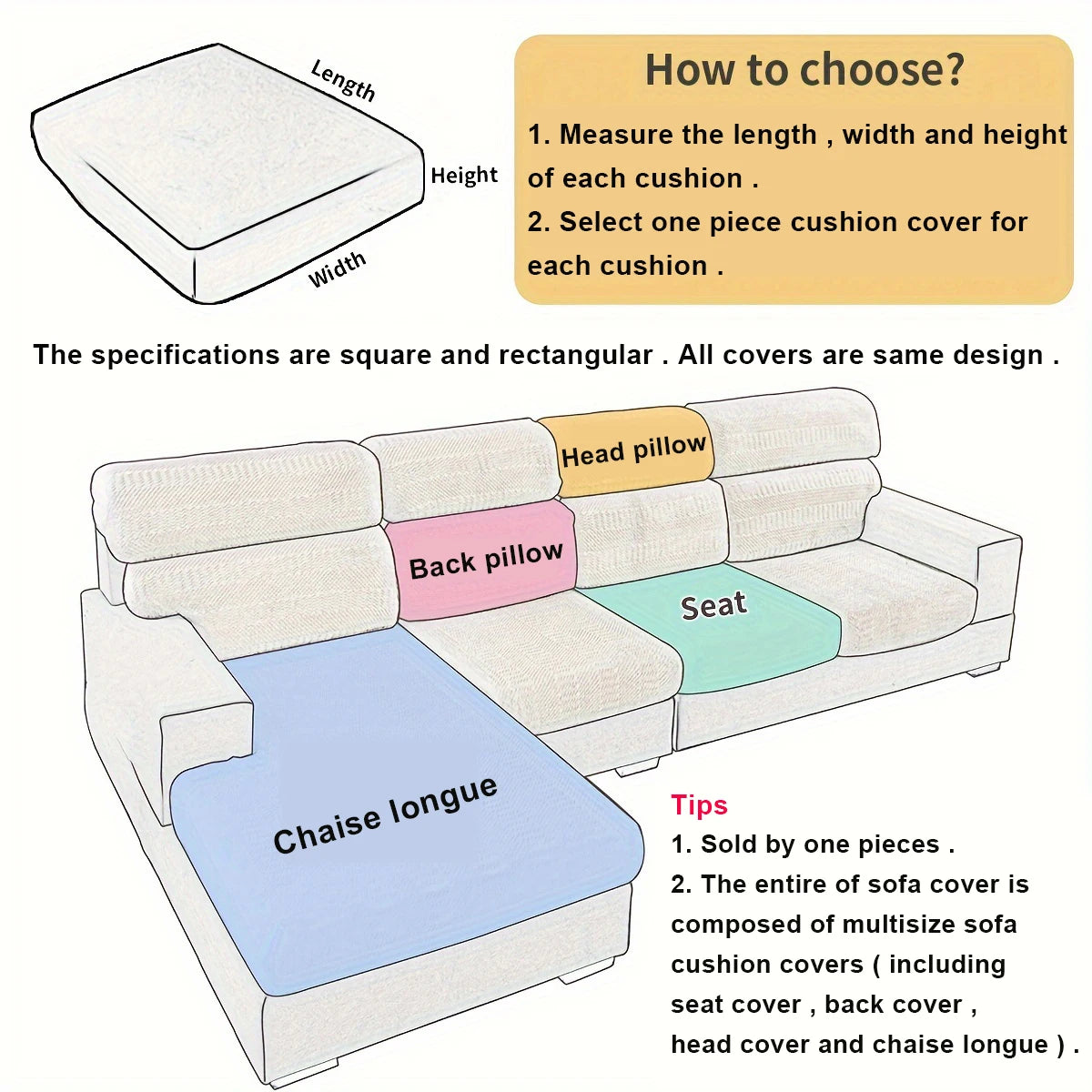 Thicken Sofa Seat Cushion Cover Jacquard Chair Cover Sofa Slipcover Stretch Adjustable Sofa Cover Pets Kids Furniture Protector